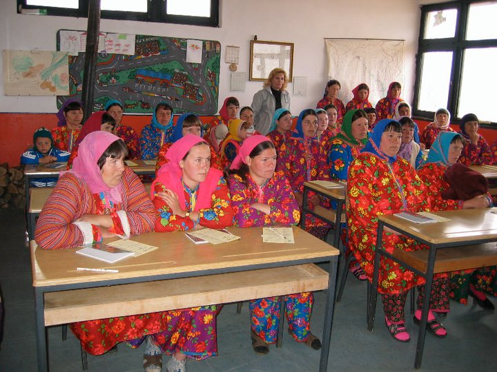 Girls learning in school